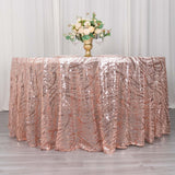 Rose Gold Round Sequin Tablecloth Rose Gold Round Sequin Tablecloth